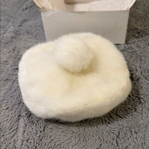 American Girl Faux Fur Doll Beret in Cream with Pom